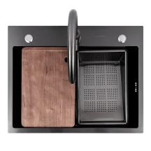 Кухонная мойка PVD черная (Work station) Valeso Handmade CM 6450B