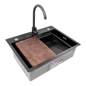 Кухонная мойка PVD черная (Work station) Valeso Handmade CM 6450B №2