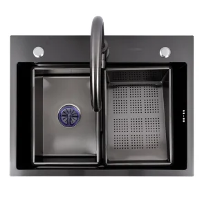 Кухонная мойка PVD черная (Work station) Valeso Handmade CM 6450B №4