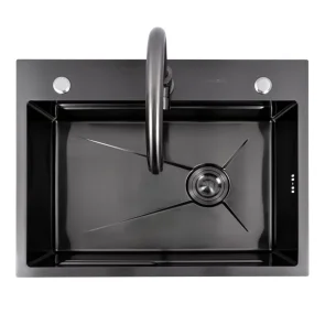 Кухонная мойка PVD черная (Work station) Valeso Handmade CM 6450B №6