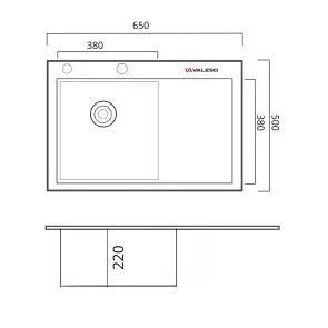 KIT Valeso Мойка ручной работы CM 6550 л нержавеющая + XK08A Смеситель из нержавеющей стали №7