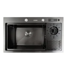 Черная кухонная мойка PVD 7846 Платина Ручная работа