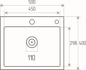 Кухонная мойка 5040 PVD черный Valeso ручной работы (3.0/0.8) №6