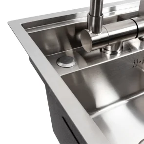 Кухонная мойка CM 4050 скрытого монтажа Нержавеющая сталь Платина Ручная работа №5