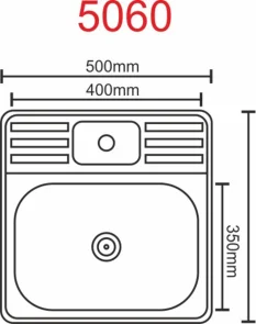 Кухонная мойка из нержавеющей стали Valeso SATIN 5060 (0,7/160 мм) №2