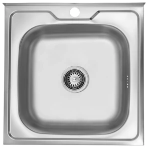 Комплект Кухонна мийка накладна Kroner KRP Satin - 5050 (0.6 мм)+Змішувач для кухні Agua Leon - C032 №1