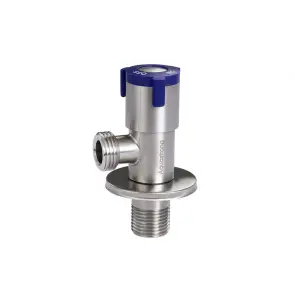 Кран кутовий нерж. AQUASTRONG V2 Blue M1/2 х M1/2 (V201) №1