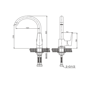 Змішувач PERLA Harry кухня (PBZ6102) №2