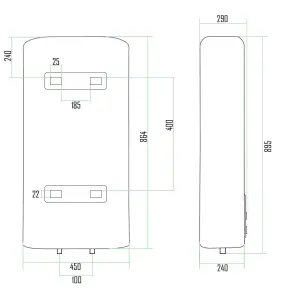 Водонагреватель электрический Thermo Alliance 50 л плоский вертикальный, сухой ТЭН 2 кВт (0,8+1,2) DT50V20G(PD)-D/2 №7