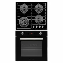 Комплект Духовой шкаф электрический GEO 62-1310 black + Варочная поверхность газовая GGH 62-114 black glass
