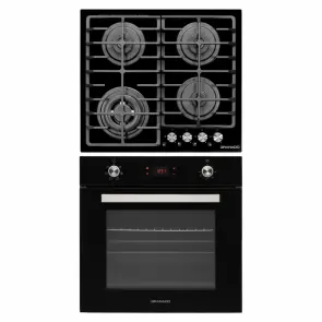 Комплект Духовой шкаф электрический GEO 62-1310 black + Варочная поверхность газовая GGH 62-114 black glass №1