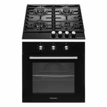Комплект Духовой шкаф электрический GEO 62-0200 black + Варочная поверхность газовая GGH 62-104 black glass