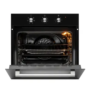 Комплект Духовой шкаф электрический GEO 62-0200 black + Варочная поверхность газовая GGH 62-104 black glass №3