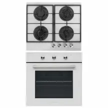 Комплект Духовой шкаф электрический GEO 62-0200 white + Варочная поверхность газовая GGH 62-104 white glass