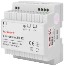 Блок живлення на DIN-рейку e.m-power.60.12 60Вт, DC12В