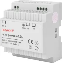Блок живлення на DIN-рейку e.m-power.60.24 60Вт, DC24В