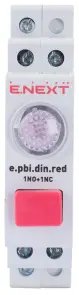 Кнопка з індикатором на DIN-рейку e.pbi.din.red, червона №1