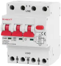 Выключатель дифференциального тока с защитой от сверхтоков e.rcbo.pro.4.C40.30, 3P+N, 40А, С, тип А, 30мА
