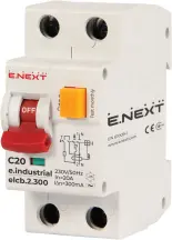 Вимикач диференційного струму (дифавтомат) e.industrial.elcb.2.C20.300, 2р, 20А, С, 300мА