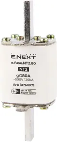 Запобіжник плавкий e.fuse.NT2.80, габарит 2, 80А №1