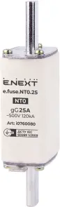Запобіжник плавкий e.fuse.NT0.25, габарит 0, 25А №1
