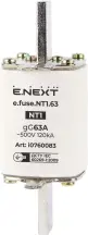 Предохранитель плавкий e.fuse.NT1.63, габарит 1, 63А.
