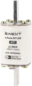 Запобіжник плавкий e.fuse.NT1.80, габарит 1, 80А №1