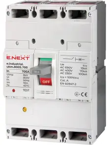 Силовий автоматичний вимикач e.industrial.ukm.800S.700, 3р, 700А №1
