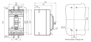 Силовой автоматический выключатель e.industrial.ukm.100SL.32, 3р, 32А №6