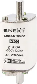Запобіжник плавкий e.fuse.NT00.80, габарит 00, 80А №1