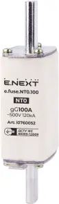 Запобіжник плавкий e.fuse.NT0.100, габарит 0, 100А №1