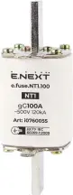 Предохранитель плавкий e.fuse.NT1.100, габарит 1, 100А.