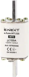 Запобіжник плавкий e.fuse.NT1.125, габарит 1, 125А №1