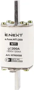 Запобіжник плавкий e.fuse.NT1.200, габарит 1, 200А №1