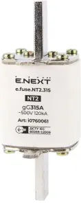 Предохранитель плавкий e.fuse.NT2.315, габарит 2, 315А. №1