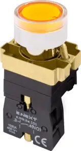 Кнопка з підсвіткою e.mb.bw3561 жовта, без фіксації, 1NO №1