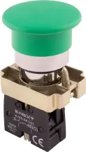 Кнопка "грибок" e.mb.bc31 без фиксации зеленая, 1NO