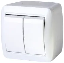 Вимикач двохклавішний e.aqua.1112.gr для зовнішнього монтажу, IP44