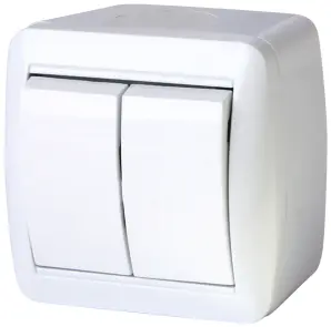 Вимикач двохклавішний e.aqua.1112.gr для зовнішнього монтажу, IP44 №1