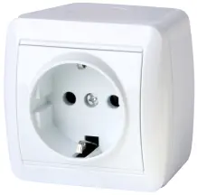 Розетка одинарная e.aqua.1230.gr с ж/к, для наружного монтажа, IP20, без крышки