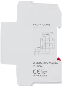 Реле контролю напруги та струму трифазне 63А з індикацією e.control.v16 №3