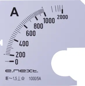 Шкала до амперметра щитового e.meter72.a1000.scale АС 1000А 72х72мм №1