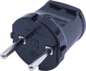 Вилка побутова e.plug.002.10, без з/к,10А, чорна №1