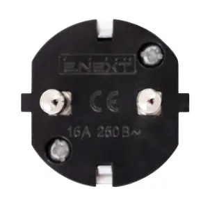 Вилка побутова e.plug.angle.005.16,з з/к, 16А, кутова, біла, з ручкою №4