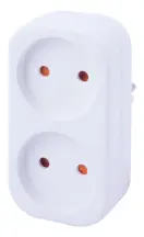 Тройник бытовой e.socket.002.10.2, 2 гнезда, 2P, 10А, без заземления