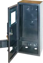 Корпус e.mbox.stand.n.f3.6.z.str металлический, под 3-ф. счетчик, пустая, навесной, 6 мод., с замком, уличная