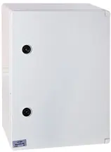 Корпус ударопрочный из АБС-пластика e.plbox.300.400.165.1f.15m.blank, 300х400х165мм, IP65 с панелью под 1-фазный счетчик и 15 модулей
