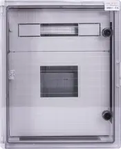Корпус ударопрочный из АБС-пластика e.plbox.400.500.175.3f.6m.tr, 400х500х185мм, IP65 с прозрачной дверцей, панелью под 3-фазный счетчик и 6 модулей