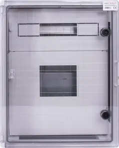 Корпус ударопрочный из АБС-пластика e.plbox.400.500.175.3f.6m.tr, 400х500х185мм, IP65 с прозрачной дверцей, панелью под 3-фазный счетчик и 6 модулей №1