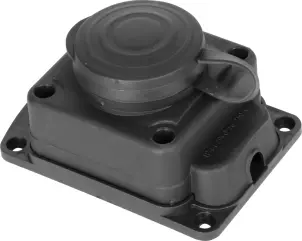 Розетка одинарна з захисною кришкою каучукова e.socket.rubber.029.1.16, з з/к, 16А №1